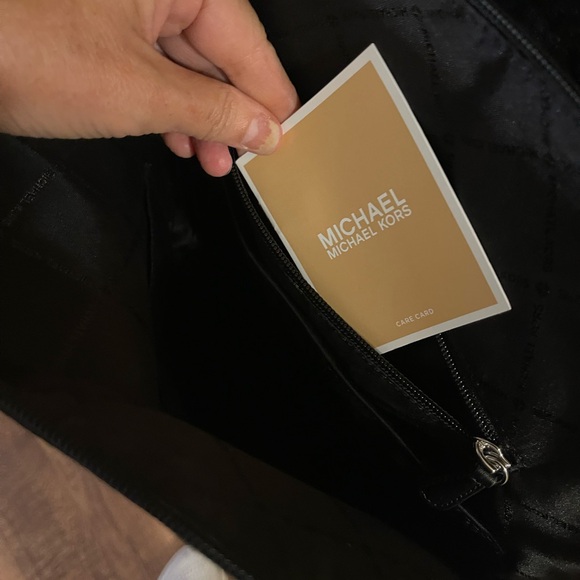 Michael Kors Black Backpack with Silver Zipper - Picture 3 of 4